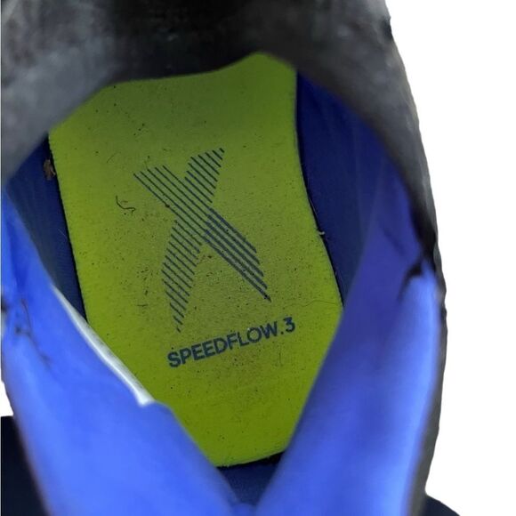 adidas Unisex X Speedflow 3 Indoor Soccer Shoe Black/Sonic Ink/ Blue Sz 7 - Picture 8 of 10